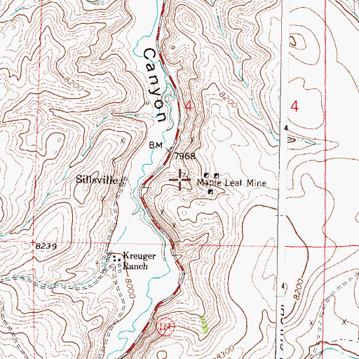 Topographic Map of Maple Leaf Mine, CO