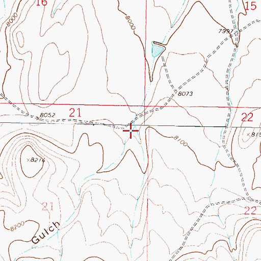 Topographic Map of Sage Hen Gulch, CO
