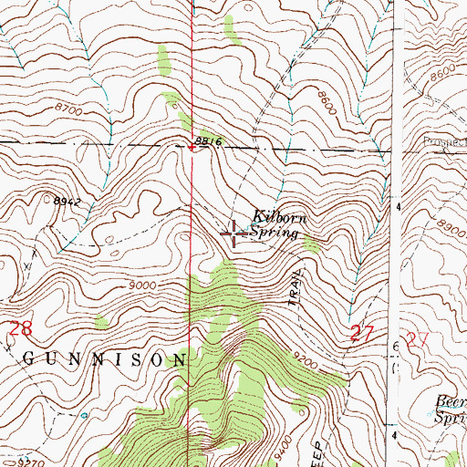 Topographic Map of Kilborn Spring, CO