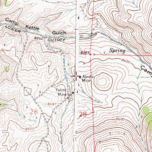 Topographic Map of Alaska Mine, CO