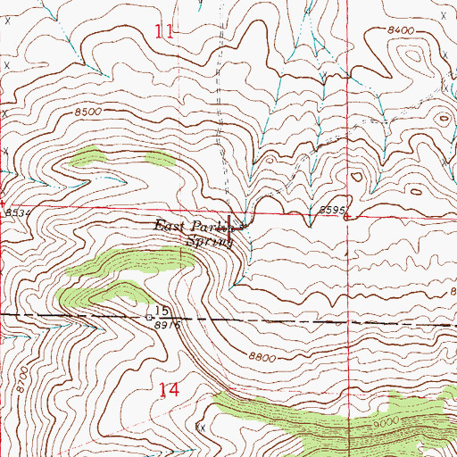Topographic Map of East Parlin Spring, CO