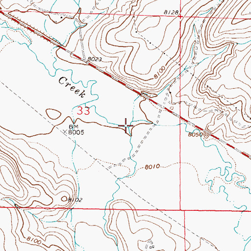 Topographic Map of Razor Creek, CO