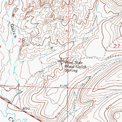Topographic Map of East Side Wood Gulch Spring, CO