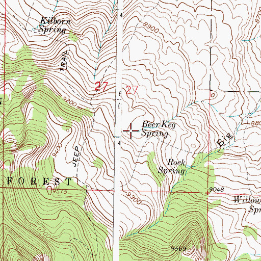 Topographic Map of Beer Keg Spring, CO