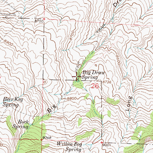 Topographic Map of Big Draw Spring, CO