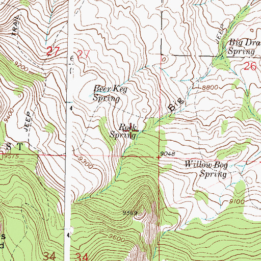 Topographic Map of Rock Spring, CO