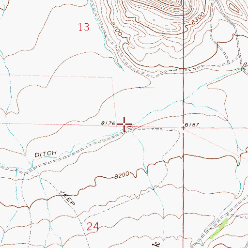 Topographic Map of Barret Creek, CO