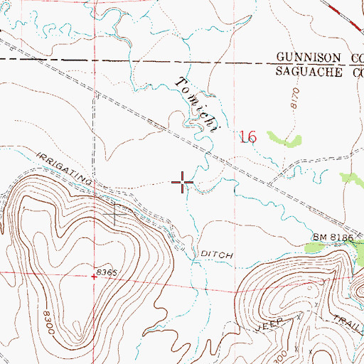 Topographic Map of Needle Creek, CO