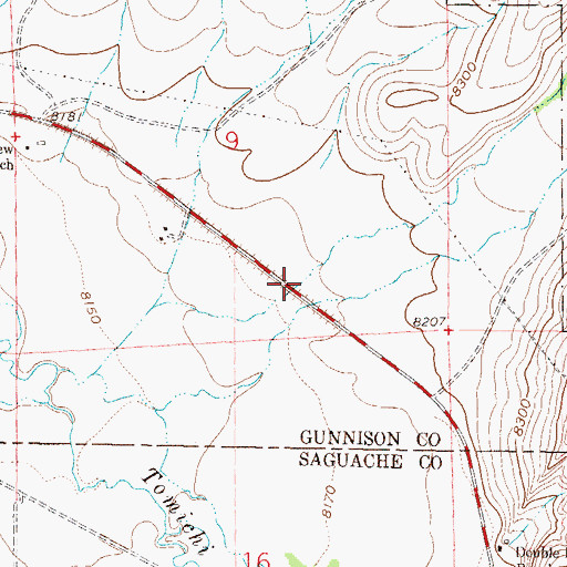 Topographic Map of Horn Gulch, CO