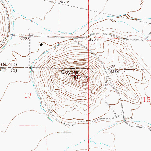 Topographic Map of Coyote Hill, CO