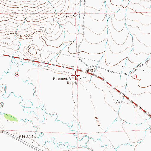 Topographic Map of Pleasant View Ranch, CO