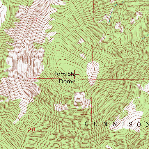 Topographic Map of Tomichi Dome, CO