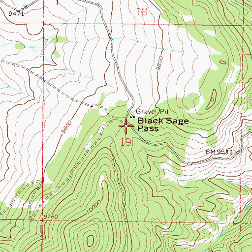 Topographic Map of Black Sage Pass, CO
