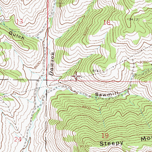 Topographic Map of Cow Creek, CO