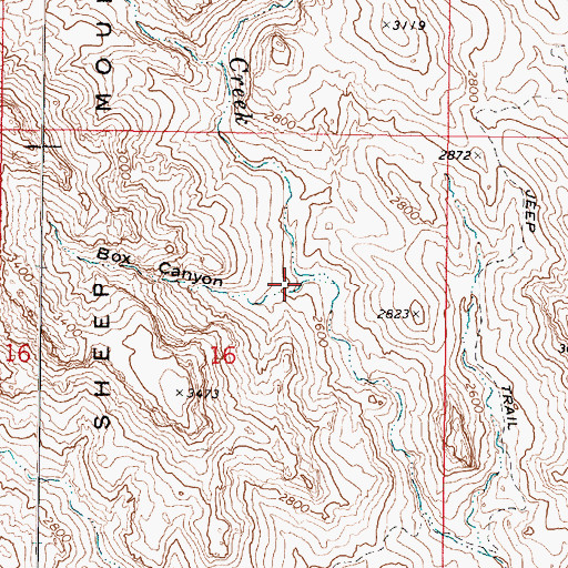 Topographic Map of Box Canyon, AZ