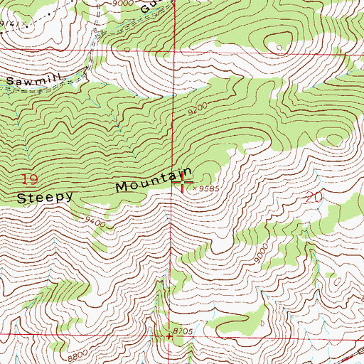 Topographic Map of Steepy Mountain, CO