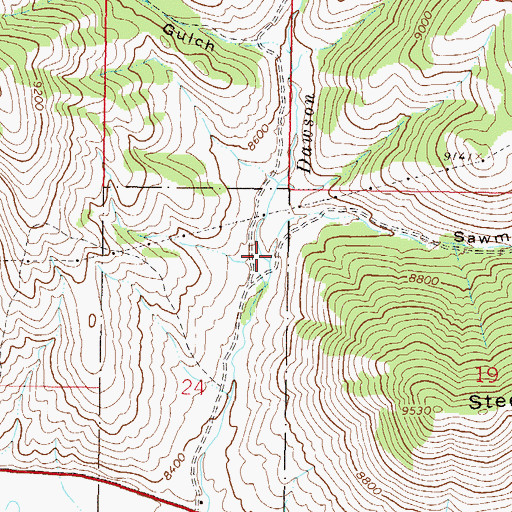 Topographic Map of Sawmill Gulch, CO