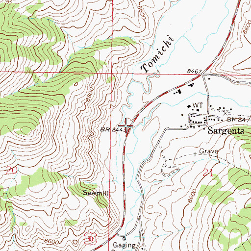 Topographic Map of Marshall Creek, CO