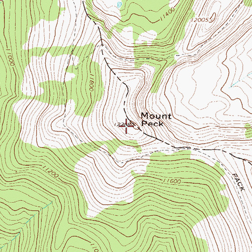 Topographic Map of Mount Peck, CO