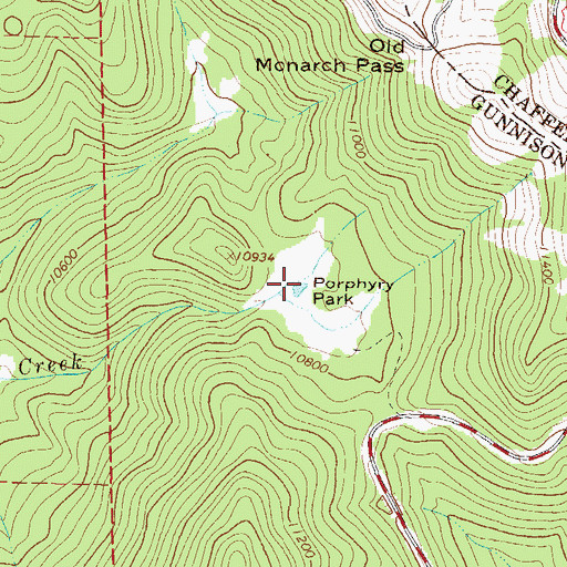 Topographic Map of Porphyry Park, CO