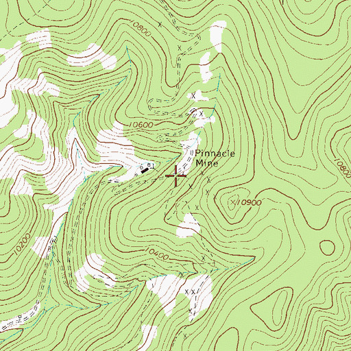 Topographic Map of Pinnacle Mine, CO