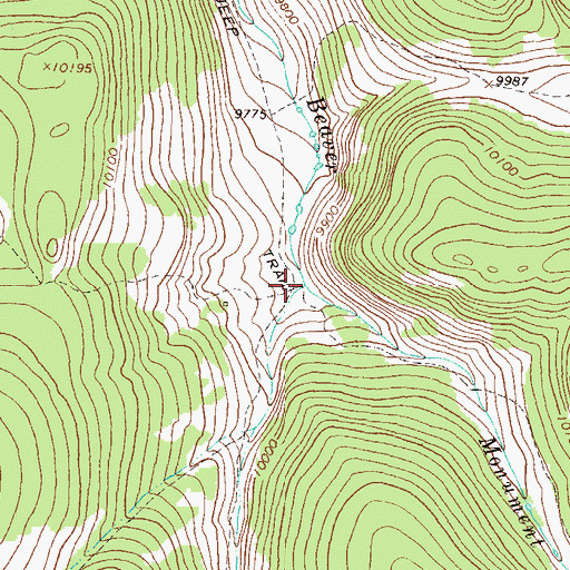 Topographic Map of Monument Creek, CO