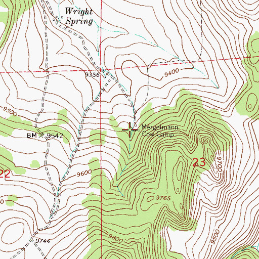 Topographic Map of Mergelmann Cow Camp, CO