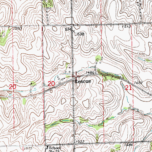 Topographic Map of Rescue Post Office (historical), NE