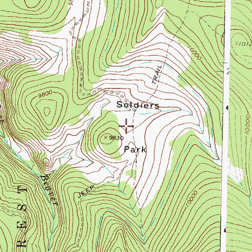 Topographic Map of Soldiers Park, CO