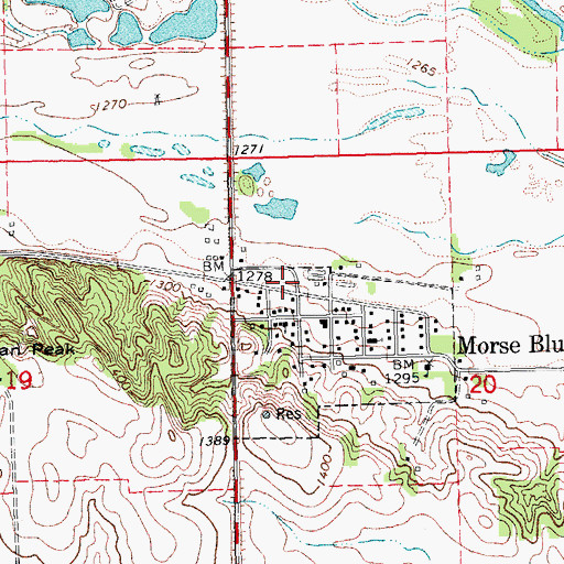 Topographic Map of Morse Bluff Volunteer Fire Department, NE