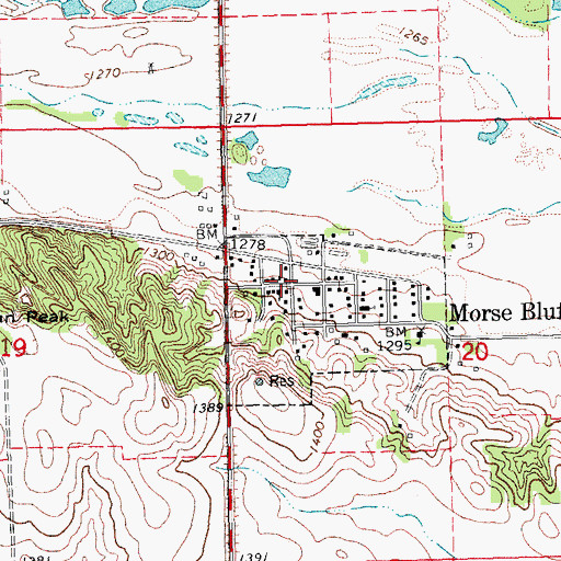 Topographic Map of Morse Bluff Post Office, NE