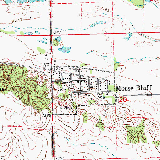 Topographic Map of Morse Bluff (historical), NE