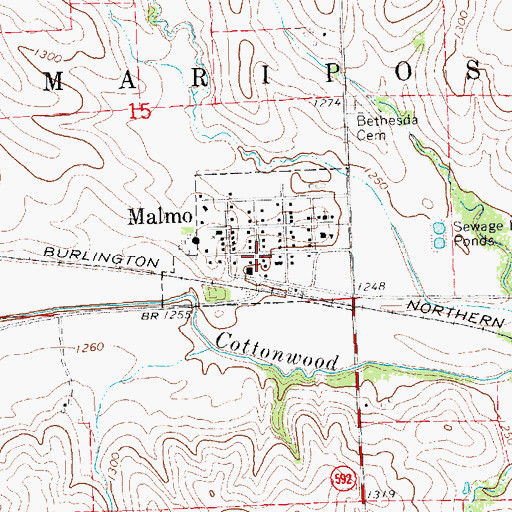 Topographic Map of Malmo Post Office, NE