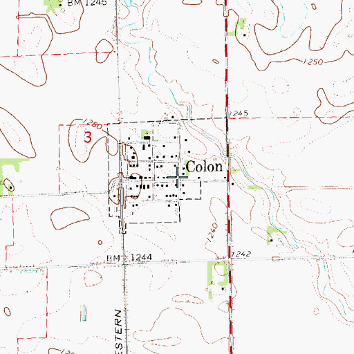 Topographic Map of Colon Elevator Company Elevator, NE