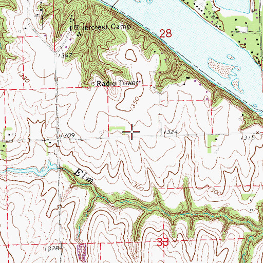 Topographic Map of Whitetail Run Golf Course, NE