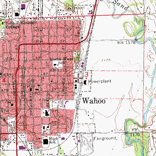 Topographic Map of Farmers Union Co-op Elevator, NE