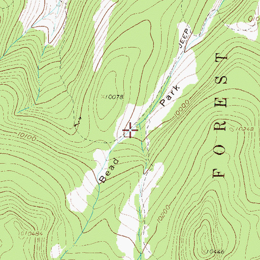 Topographic Map of Bead Park, CO