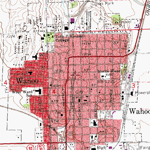 Topographic Map of Wahoo Chiropractic Center, NE