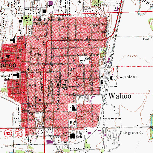 Topographic Map of First United Methodist Church, NE