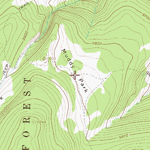 Topographic Map of Muddy Park, CO