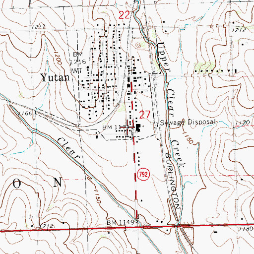 Topographic Map of Yutan Oto Indian Village Historical Marker, NE