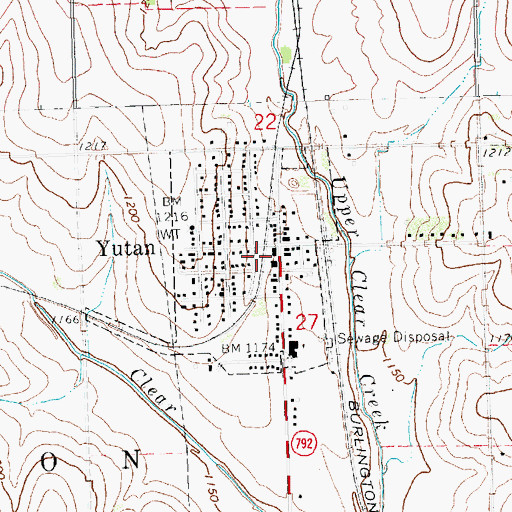Topographic Map of Yutan Public Library, NE