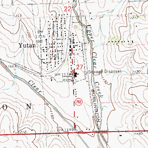 Topographic Map of Yutan Elementary School, NE