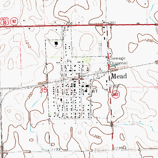 Topographic Map of Mead Covenant Church, NE