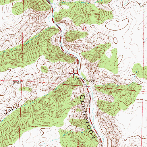 Topographic Map of Poison Gulch, CO