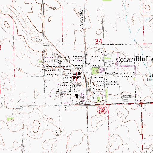 Topographic Map of Saint Mary Catholic Church, NE
