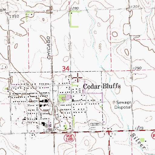 Topographic Map of First Presbyterian Church, NE