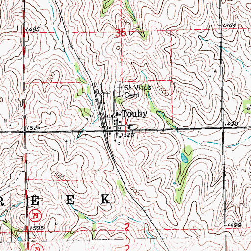 Topographic Map of Touhy Public School, NE