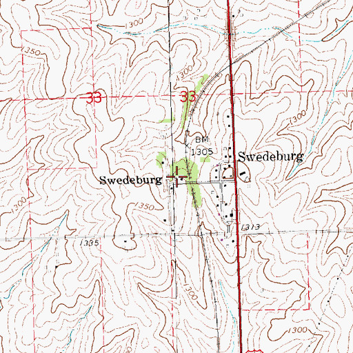 Topographic Map of Swedeburg Covenant Church, NE