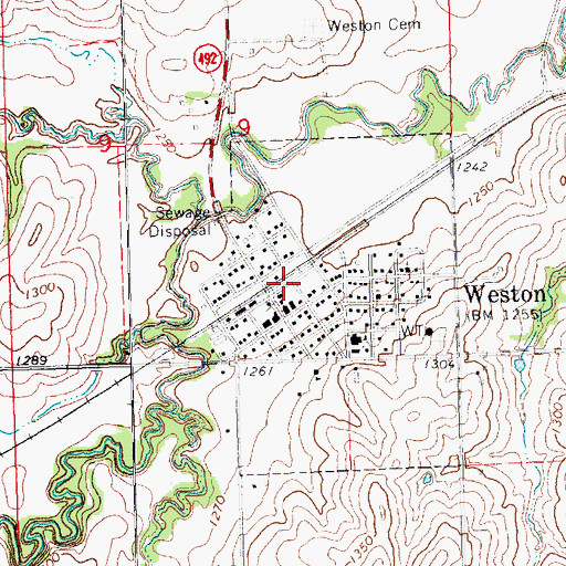Topographic Map of Weston, NE
